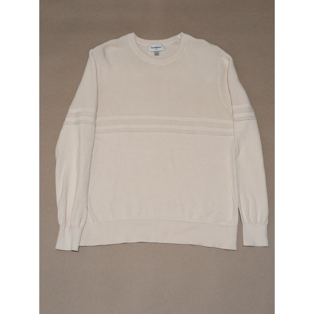 Goodfellow & Co Men's Beige Solid Knit Crew Neck Pullover Sweatshirt XL
